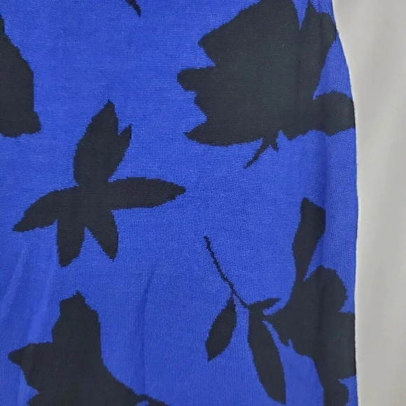 Chico's Travelers SZ 3 XL Double Knit Tank Shell Blue Sleeveless Mock Neck Flora - Picture 2 of 9